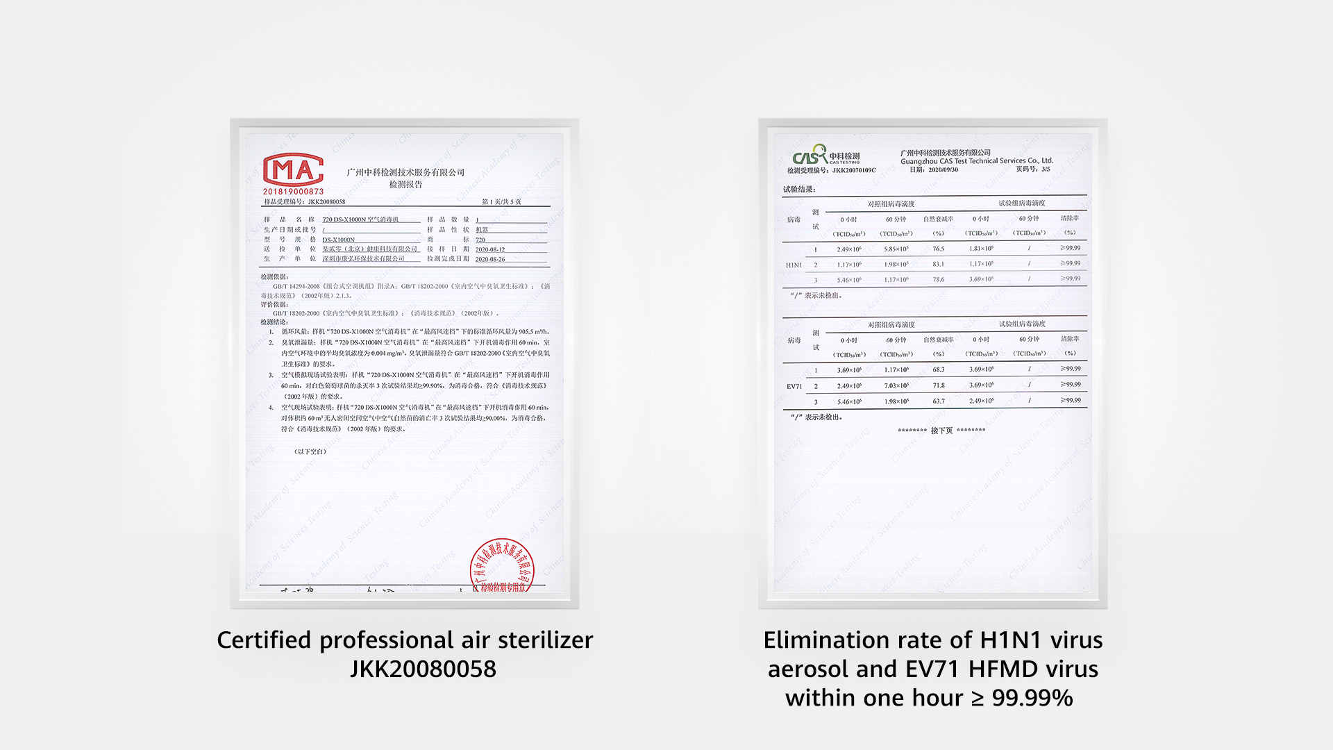 720 DS—X1000 Air Sterilizer